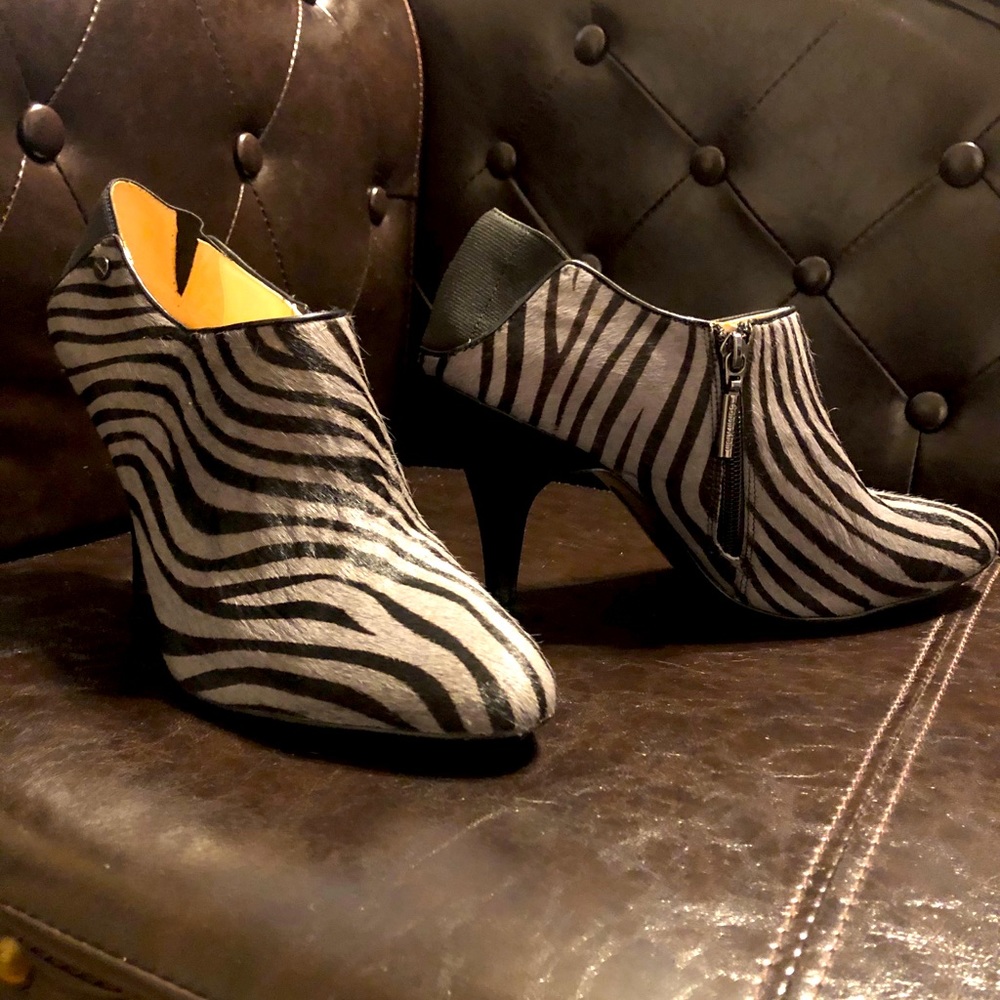 Calvin Klein: Zebra Print Booties